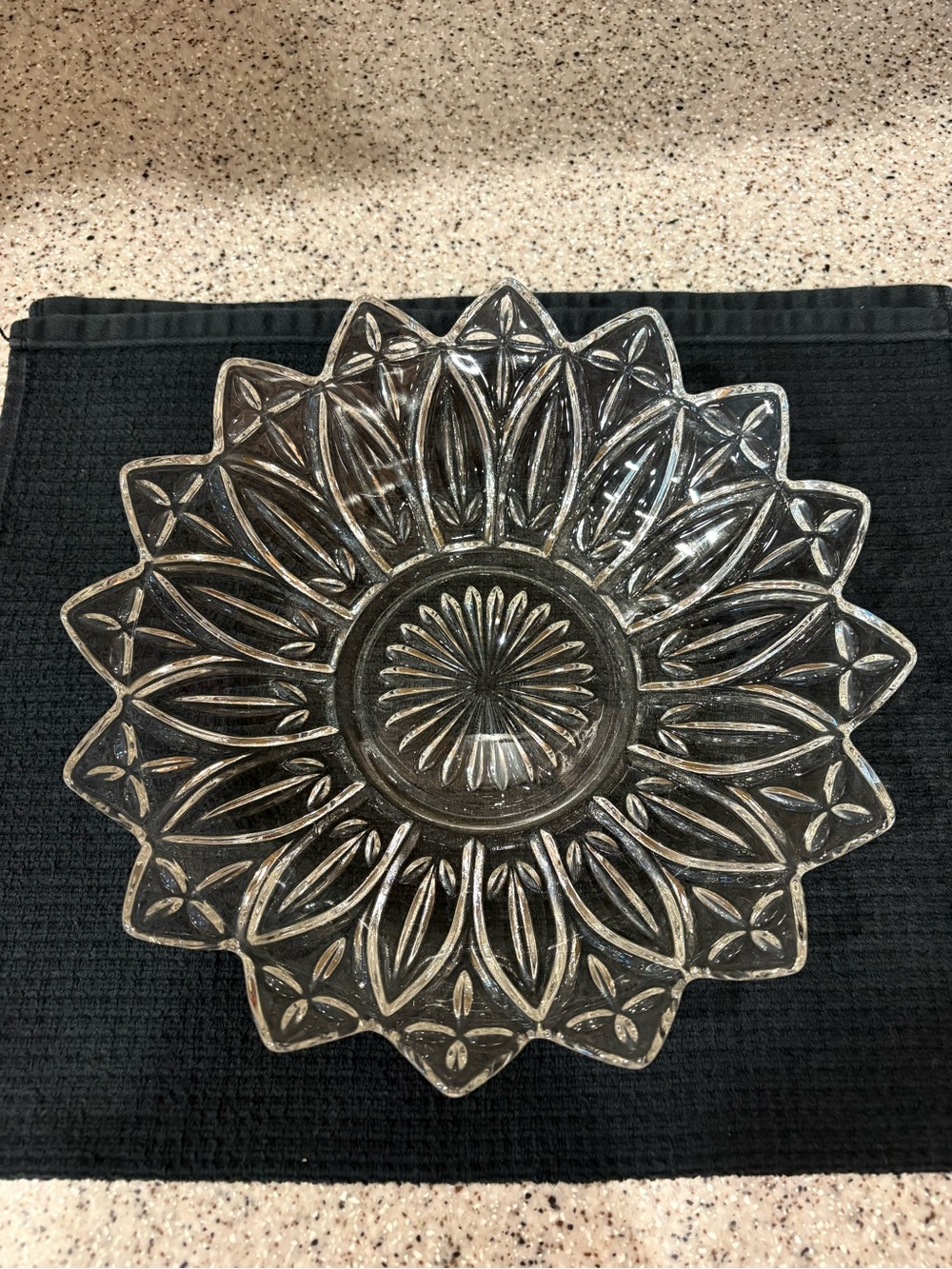 Vintage Federal Glass Company  Clear Petal Pattern Plate